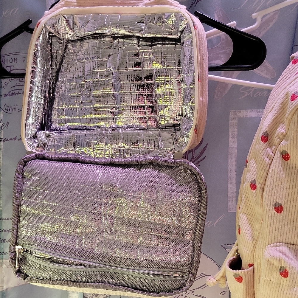 Strawberry Patterned Backpack With Matching Lunch… - image 12